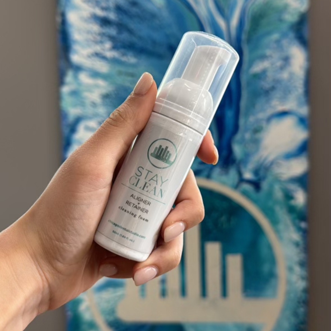 Stay Clean bottle styled with brand graphic